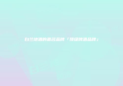 白兰地酒的著名品牌「顶级啤酒品牌」