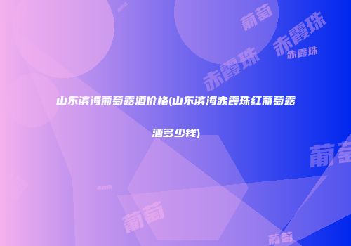 山东滨海葡萄露酒价格(山东滨海赤霞珠红葡萄露酒多少钱)