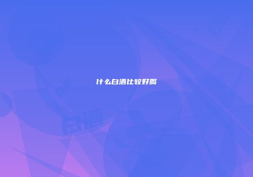 什么白酒比较好喝