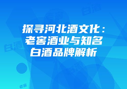 探寻河北酒文化：老窖酒业与知名白酒品牌解析