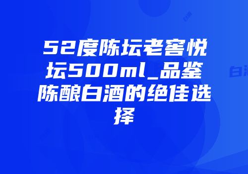 52度陈坛老窖悦坛500ml_品鉴陈酿白酒的绝佳选择