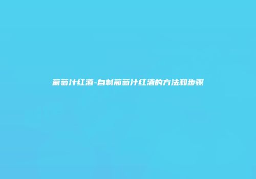 葡萄汁红酒-自制葡萄汁红酒的方法和步骤