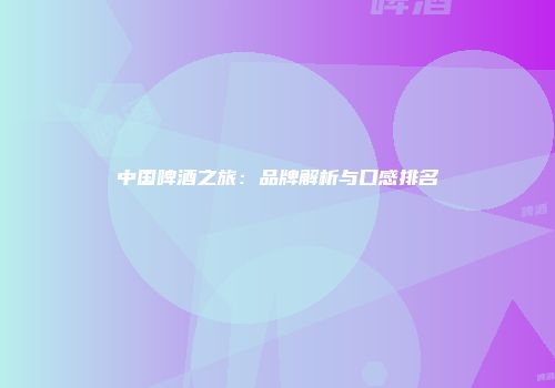 中国啤酒之旅：品牌解析与口感排名