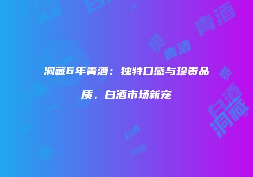 洞藏6年青酒：独特口感与珍贵品质，白酒市场新宠
