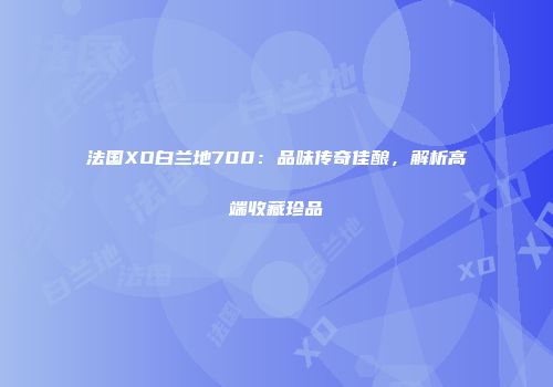 法国XO白兰地700：品味传奇佳酿，解析高端收藏珍品