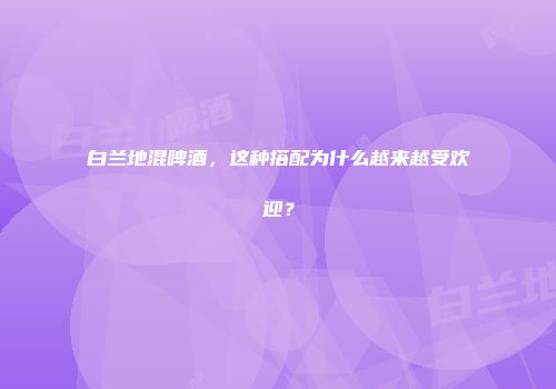 白兰地混啤酒，这种搭配为什么越来越受欢迎？