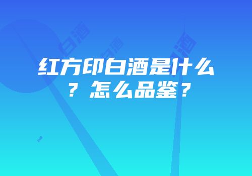 红方印白酒是什么？怎么品鉴？
