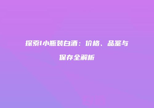 探索l小瓶装白酒：价格、品鉴与保存全解析