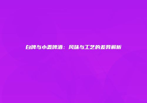 白啤与小麦啤酒：风味与工艺的差异解析