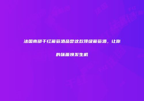 法国南部干红葡萄酒品尝这款顶级葡萄酒，让你的味蕾焕发生机