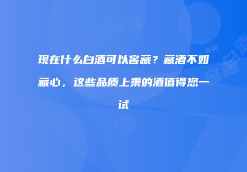 现在什么白酒可以窖藏？藏酒不如藏心，这些品质上乘的酒值得您一试