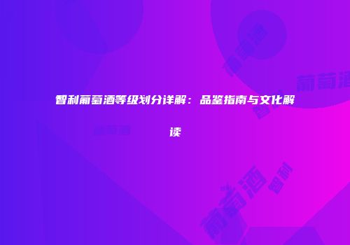 智利葡萄酒等级划分详解：品鉴指南与文化解读