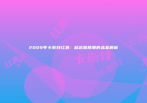 2009年卡斯特红酒：超越保质期的品鉴解析