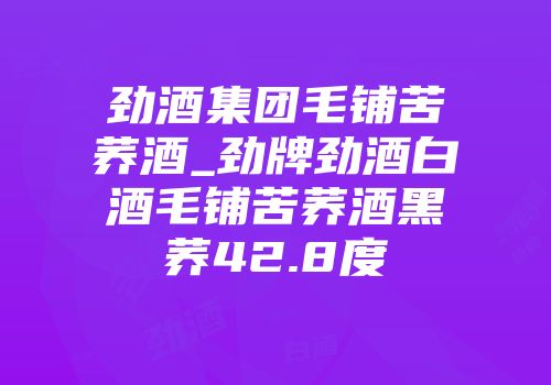 劲酒集团毛铺苦荞酒_劲牌劲酒白酒毛铺苦荞酒黑荞42.8度