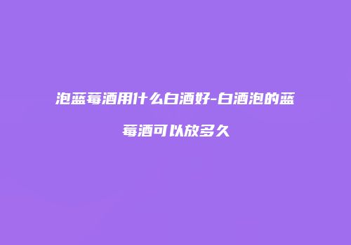 泡蓝莓酒用什么白酒好-白酒泡的蓝莓酒可以放多久