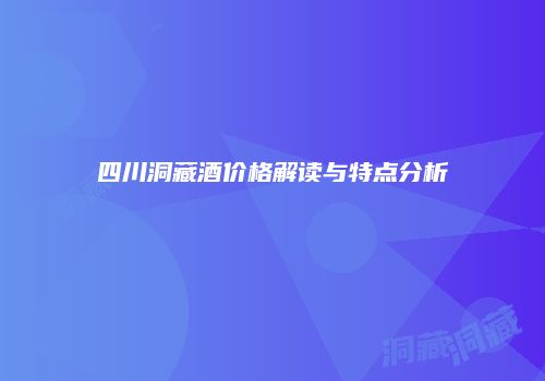 四川洞藏酒价格解读与特点分析