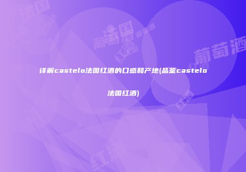 详解castelo法国红酒的口感和产地(品鉴castelo法国红酒)