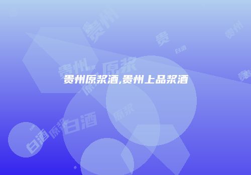 贵州原浆酒,贵州上品浆酒