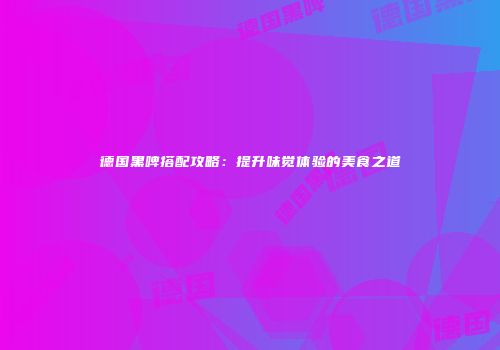 德国黑啤搭配攻略：提升味觉体验的美食之道