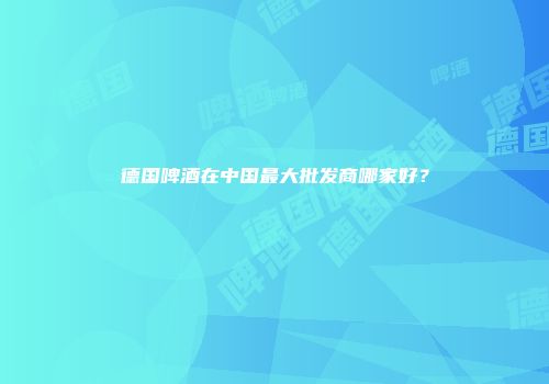 德国啤酒在中国最大批发商哪家好？