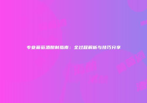 专业葡萄酒酿制指南：全过程解析与技巧分享
