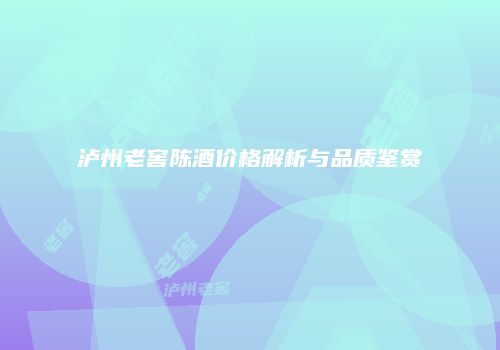 泸州老窖陈酒价格解析与品质鉴赏