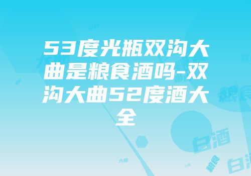 53度光瓶双沟大曲是粮食酒吗-双沟大曲52度酒大全
