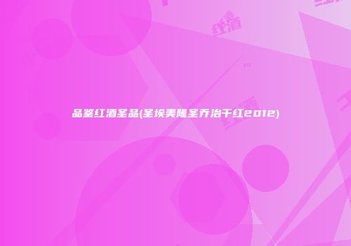 品鉴红酒圣品(圣埃美隆圣乔治干红2012)