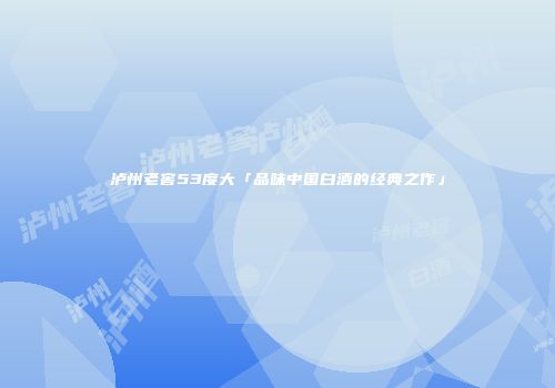 泸州老窖53度大「品味中国白酒的经典之作」