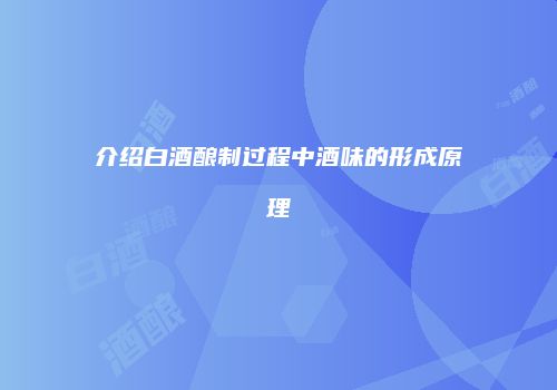 介绍白酒酿制过程中酒味的形成原理