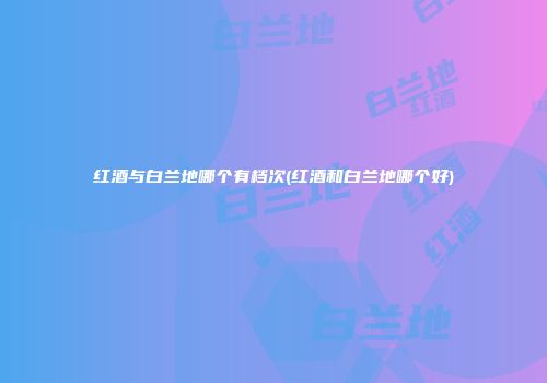 红酒与白兰地哪个有档次(红酒和白兰地哪个好)