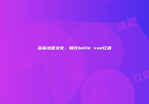 品味法国文化，畅饮belle vue红酒