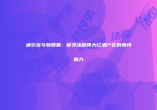 波尔多与勃艮第：探寻法国两大红酒产区的独特魅力