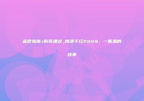 品尝指南+购买建议_梅洛干红2009，一瓶酒的故事