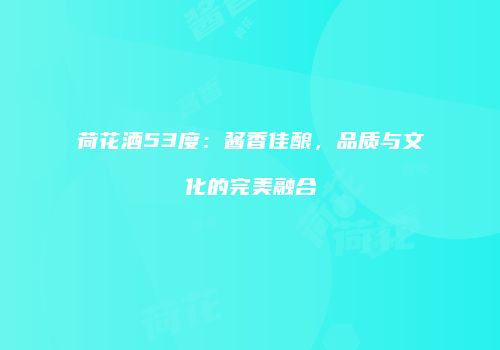 荷花酒53度：酱香佳酿，品质与文化的完美融合