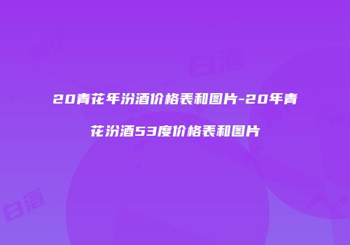 20青花年汾酒价格表和图片-20年青花汾酒53度价格表和图片