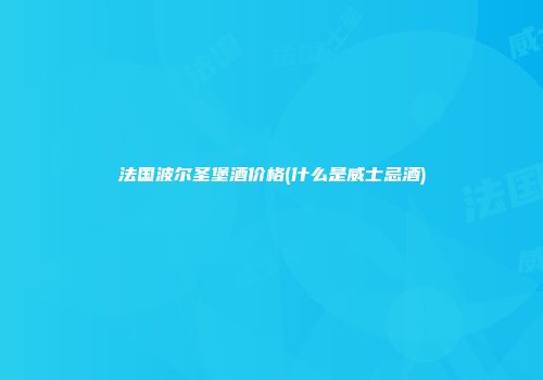 法国波尔圣堡酒价格(什么是威士忌酒)