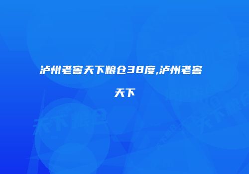 泸州老窖天下粮仓38度,泸州老窖 天下
