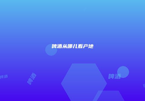 啤酒从哪儿看产地