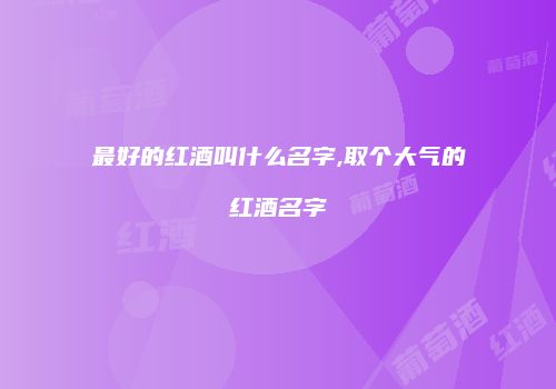 最好的红酒叫什么名字,取个大气的红酒名字