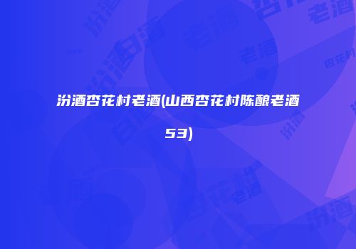 汾酒杏花村老酒(山西杏花村陈酿老酒53)