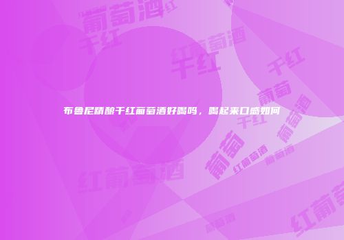 布鲁尼精酿干红葡萄酒好喝吗，喝起来口感如何