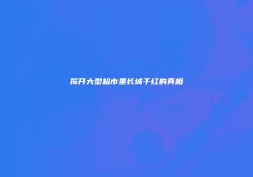 揭开大型超市里长城干红的真相