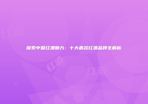 探索中国红酒魅力：十大著名红酒品牌全解析