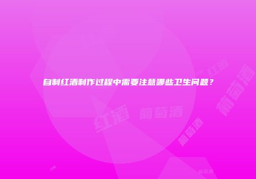 自制红酒制作过程中需要注意哪些卫生问题？