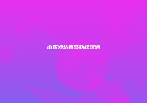 山东潍坊青岛劲牌啤酒