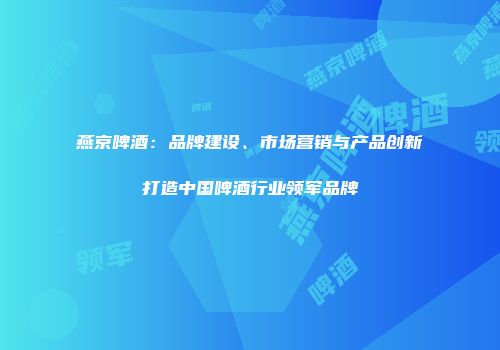 燕京啤酒：品牌建设、市场营销与产品创新打造中国啤酒行业领军品牌