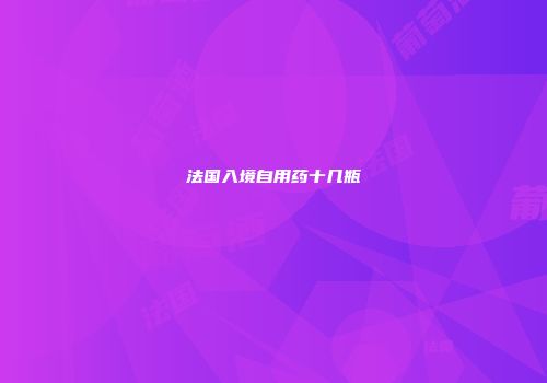 法国入境自用药十几瓶