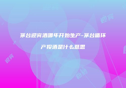 茅台迎宾酒哪年开始生产-茅台循环产投酒是什么意思
