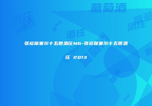张裕摩塞尔十五世酒庄M6-张裕摩塞尔十五世酒庄 2013